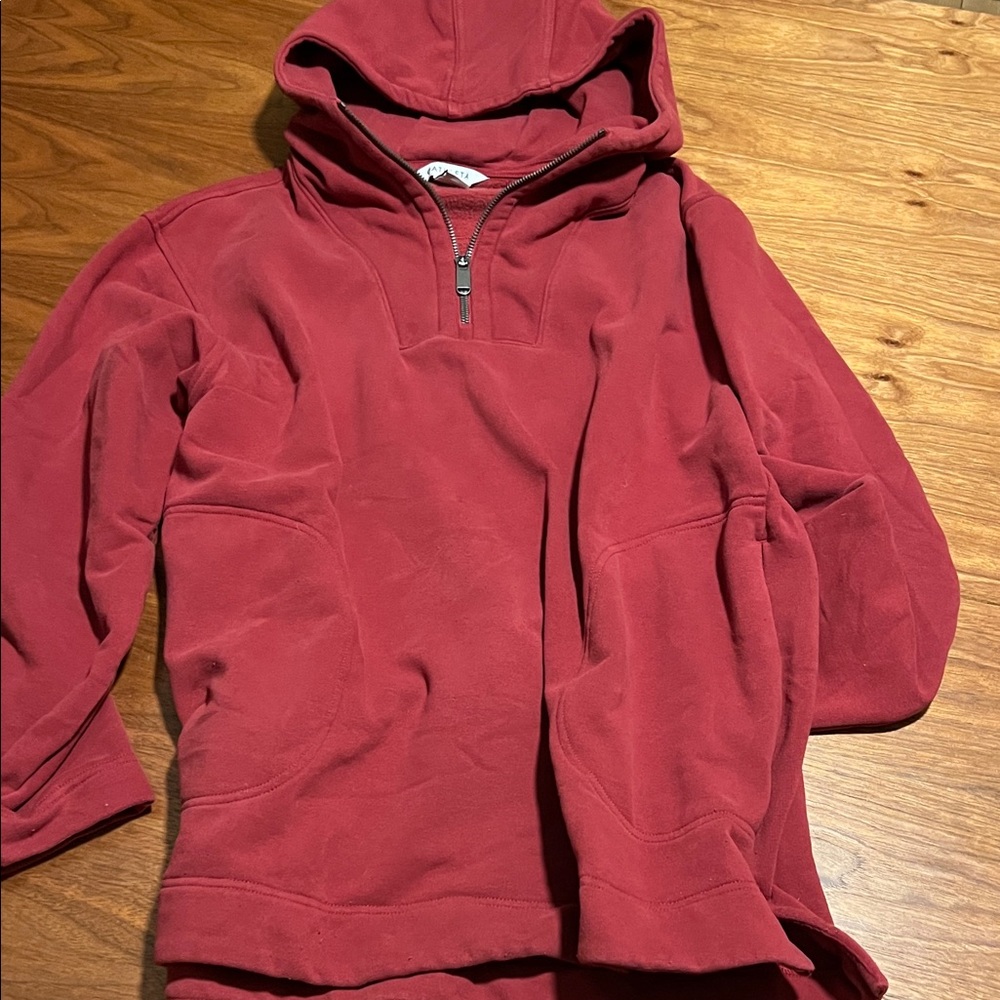 Athleta Red Hooded Sweatshirt